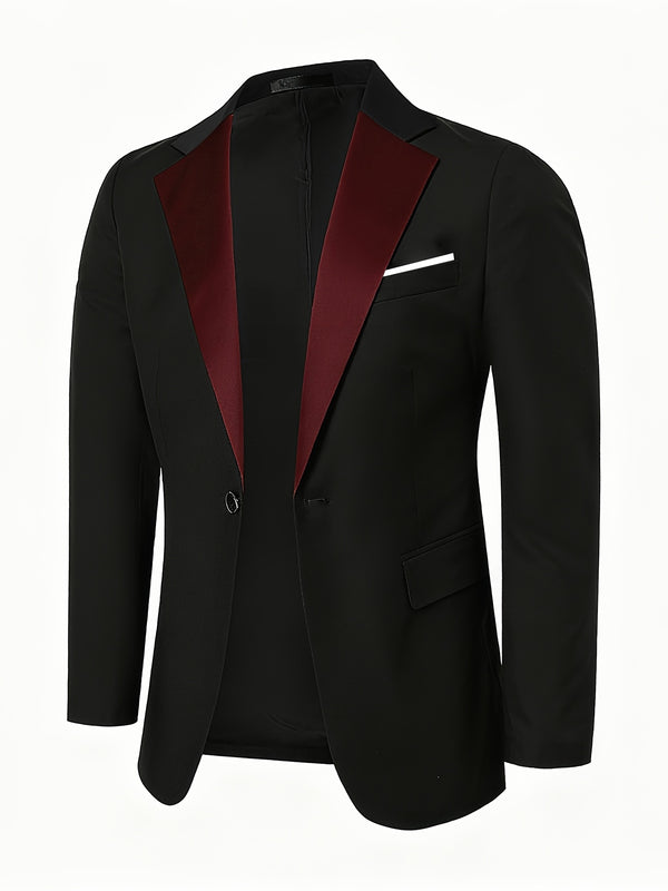 Men's 3pcs Suit Set, Blazer + Vest + Trousers.