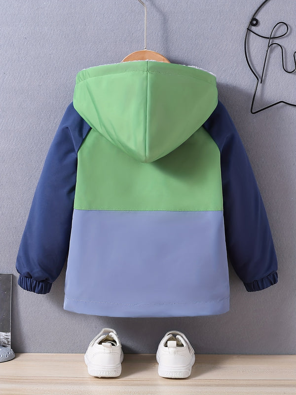 Boys' Casual Hooded Windbreaker Jacket.
