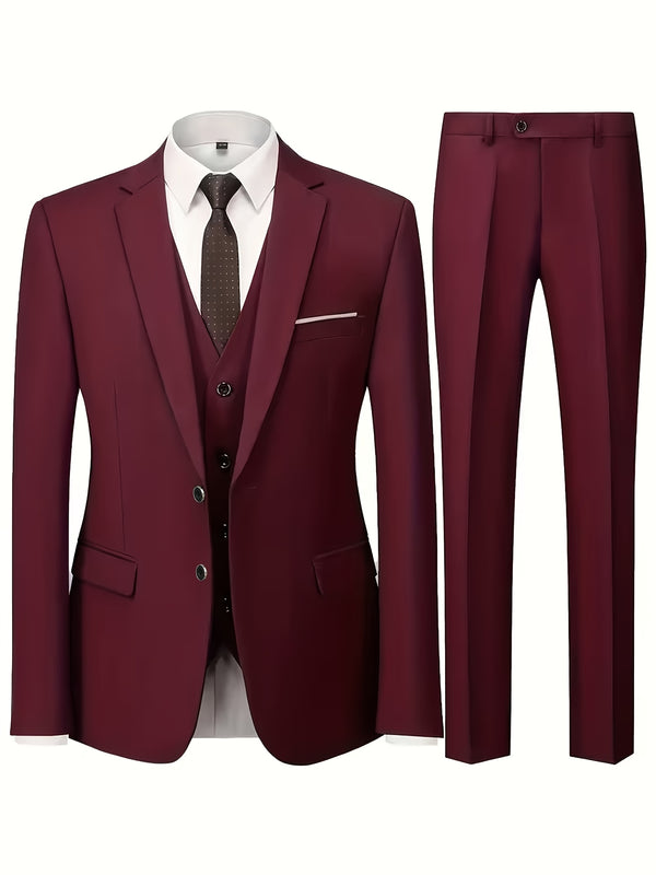 A Men's Three-Piece Suit, Including a Vest, Trousers, And a Jacket.