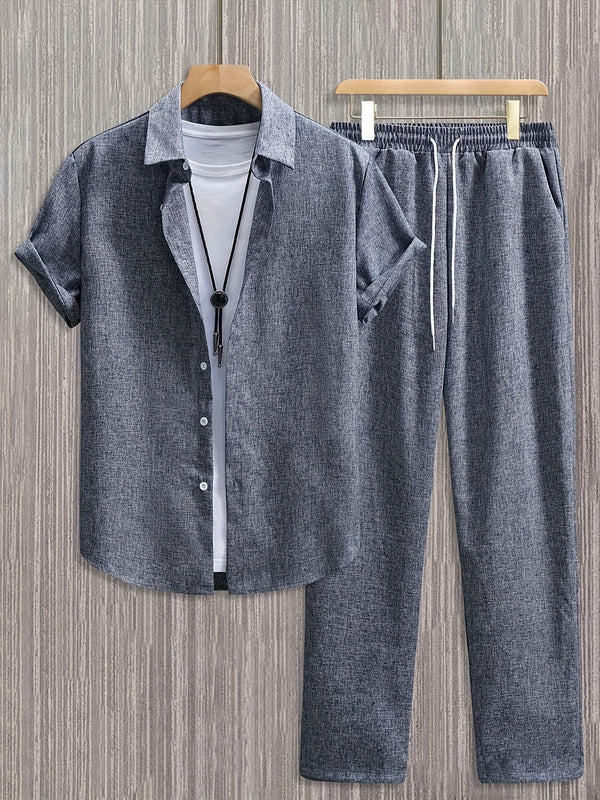 Men's Fashion Classic Solid Color Textured Fabric Button.