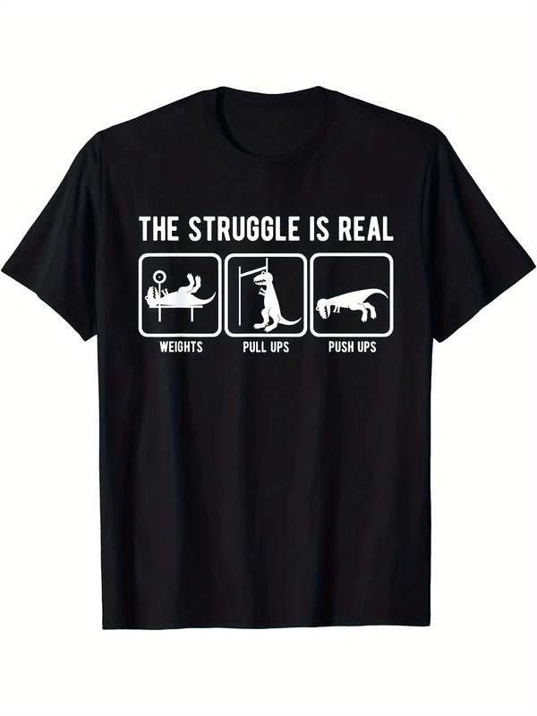 Men's Funny Gym Dinosaur T-Shirt.