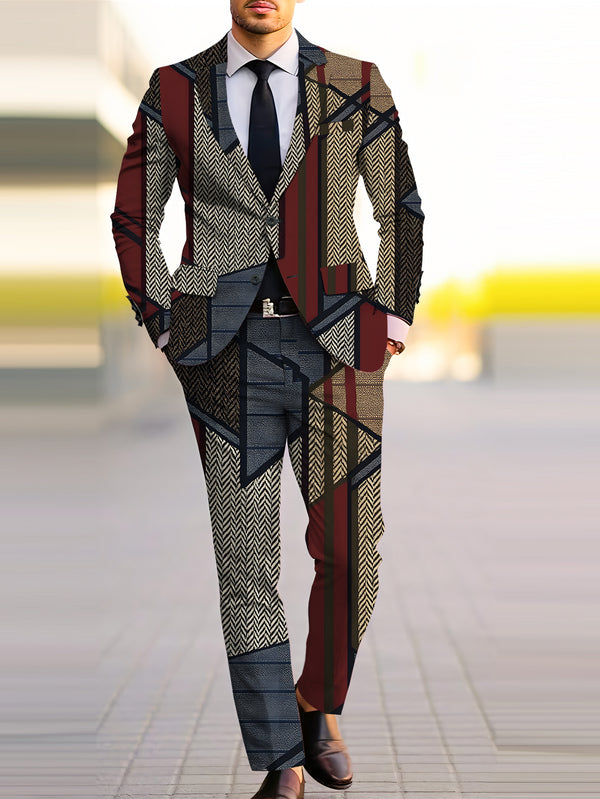 Men'S Plus-Size Suit Set Featuring a Blazer And Trousers.