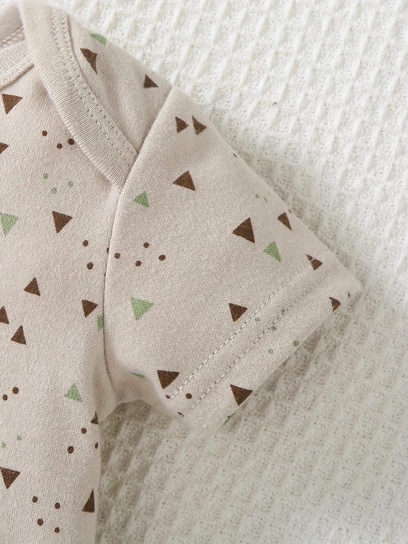 5pcs Baby Boy Short-Sleeve Romper Bodysuit Set, Cotton Cute Cartoon.