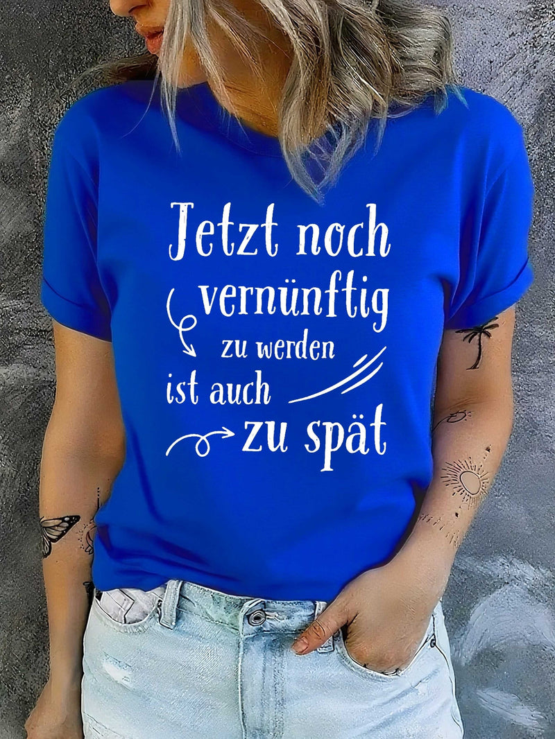 Women’s Fun German Humorous Slang Fashion T-shirt Short Sleeves.