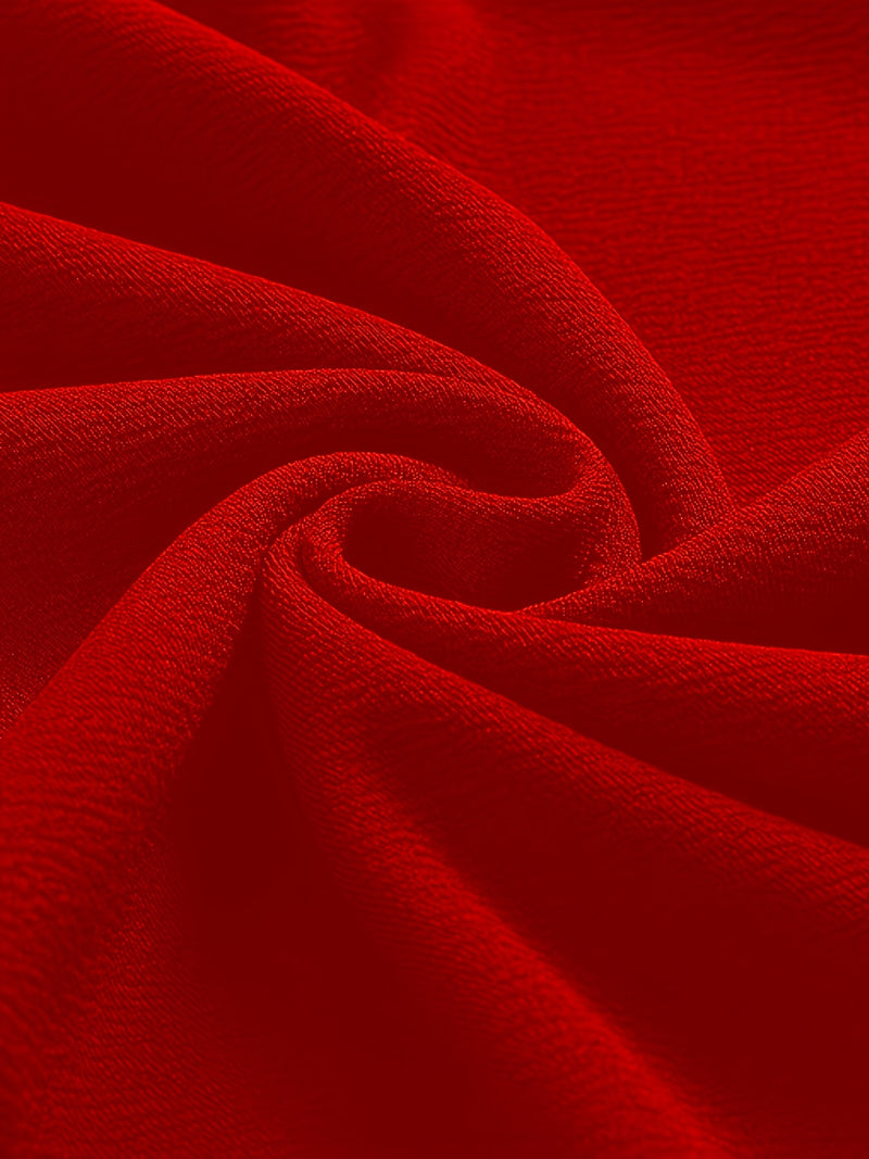 Women's Elegant Classic Red Off-Shoulder Long Sleeve.