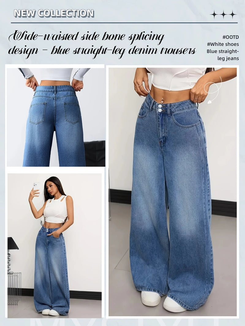 Ladies' Loose Straight-Leg Jeans.