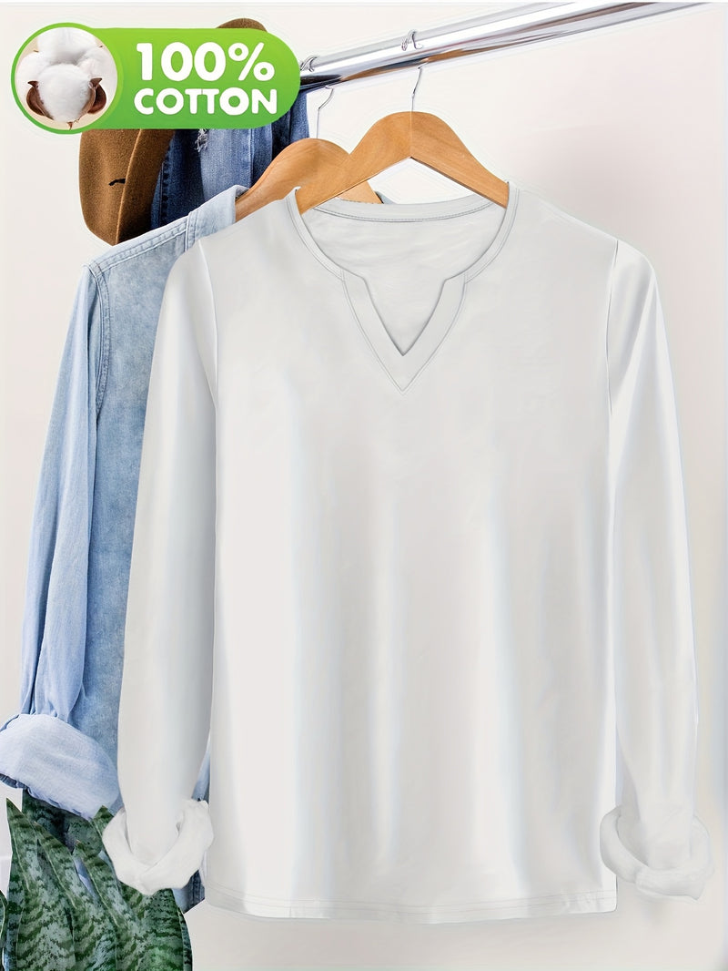 2pcs Autumn/Winter New V-Neck 100% Long Sleeve T-Shirts.