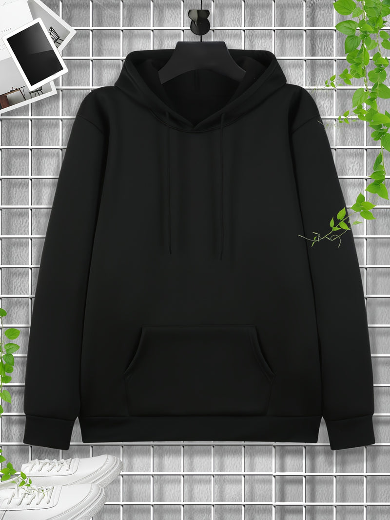 Men's Autumn/Winter Compass Print Hooded Sweatshirt.
