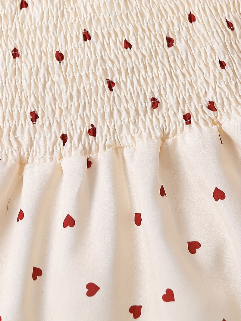 Ramadan Adorable Heart-Print Tunic Dress For Girls.