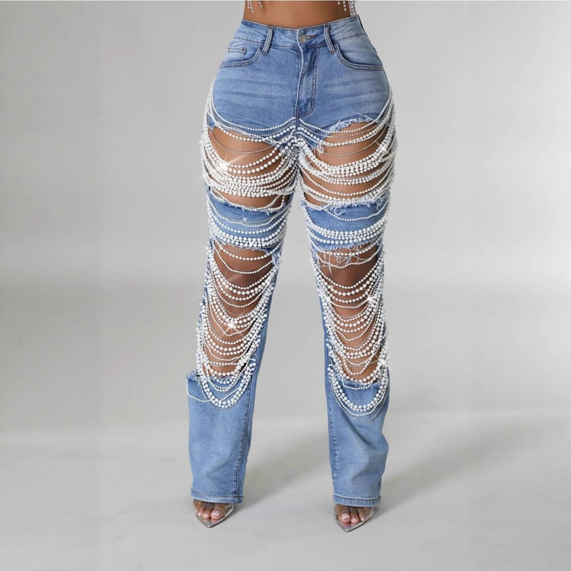 Women’s Hot Y2K Hot Summer Ripped Jeans.