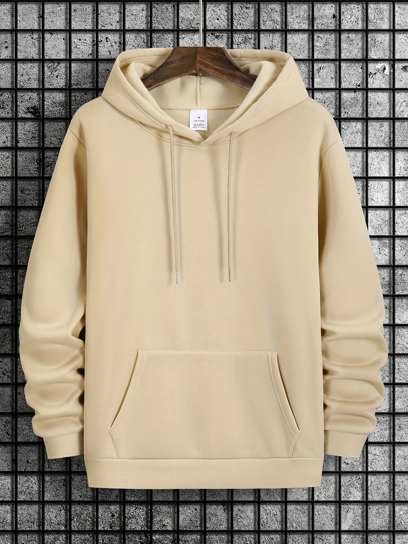 Men’s Hooded Sweatshirt New Solid Color Printed Hoodie Loose.