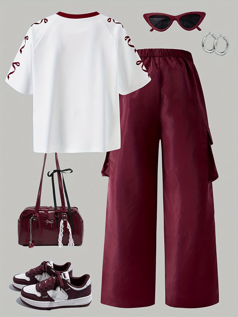 Women’s Fashion Casual T-Shirt and Pants Set.