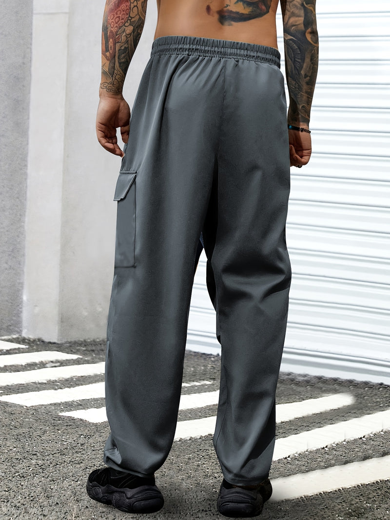 Men's Outdoor Casual Cargo Pants - Made from Polyester Fabric.