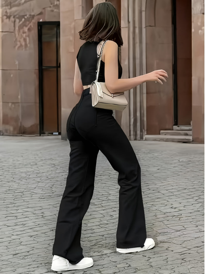 Women’s Black Stretch Butt-Lifting Waist-Cinching Horseshoe Jeans.