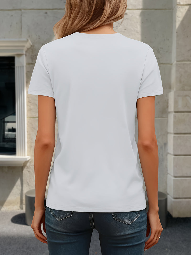 Women’s Fashion Solid Color Short Sleeve T-Shirt Two-Pack.