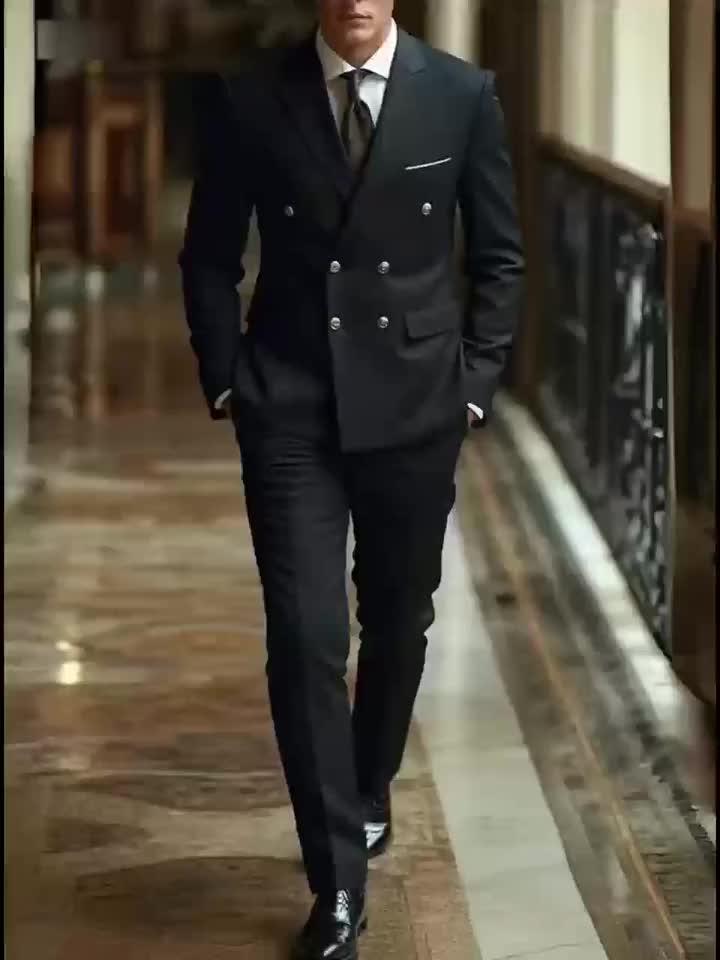 Men's 2pcs Suit Set, Jacket + Trousers - Stylish and High-Quality.