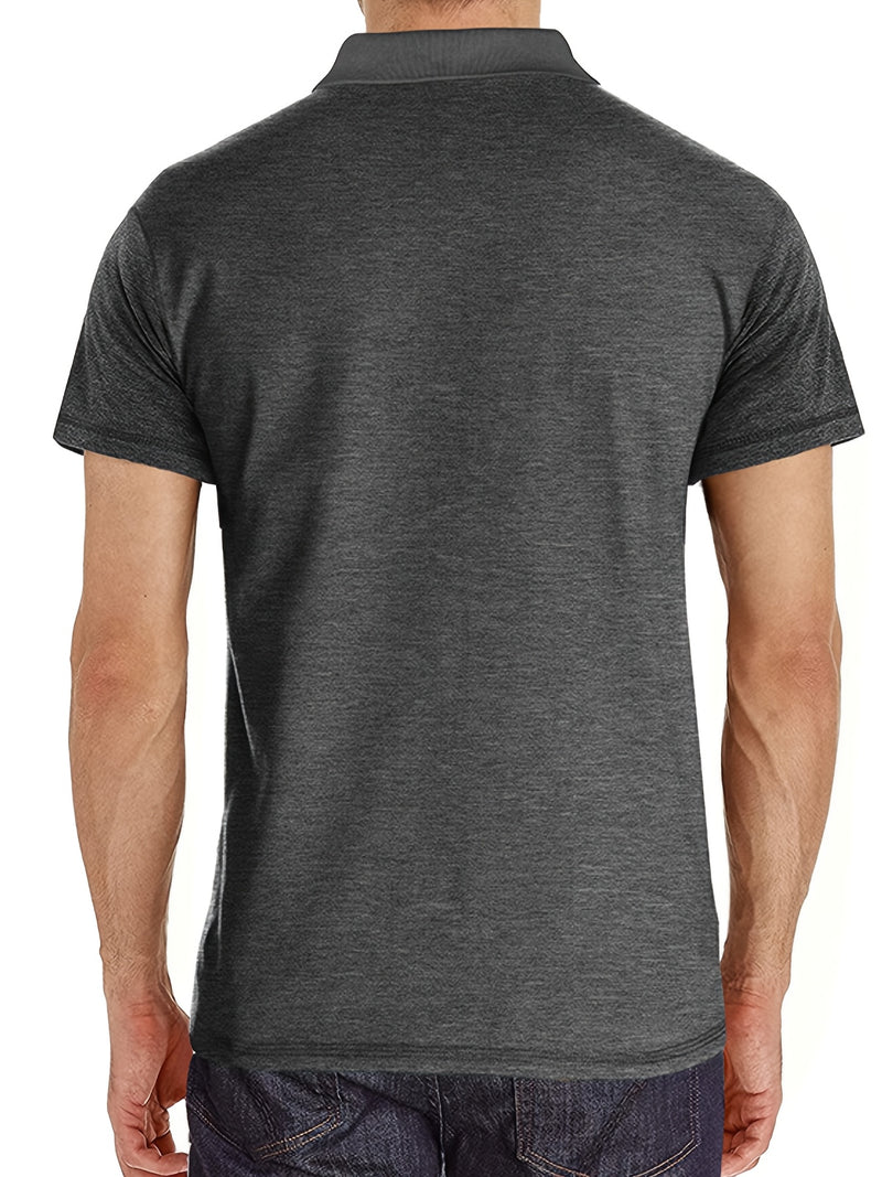 Men's Plaid Collar Pocket T-shirt.