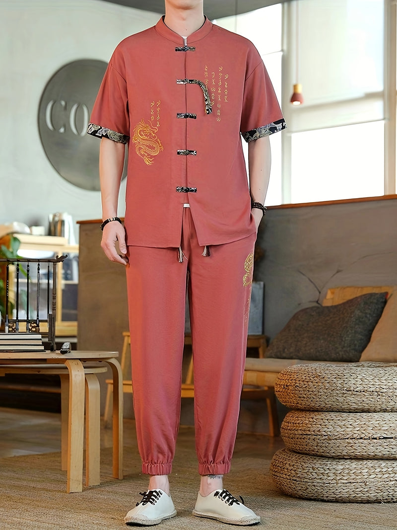 Summer New Chinese Style Hanfu Set for Men.