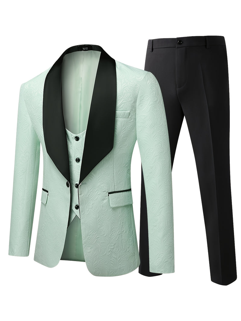 Men's Shawl Collar Suit Three-Piece.