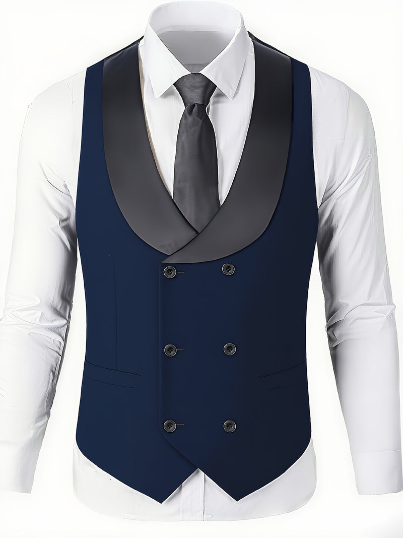 Men's 3pcs Suit Set, Including a Blazer, Vest, And Trousers.