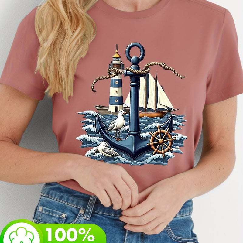 Women’s Short-Sleeve Round Neck T-Shirt.