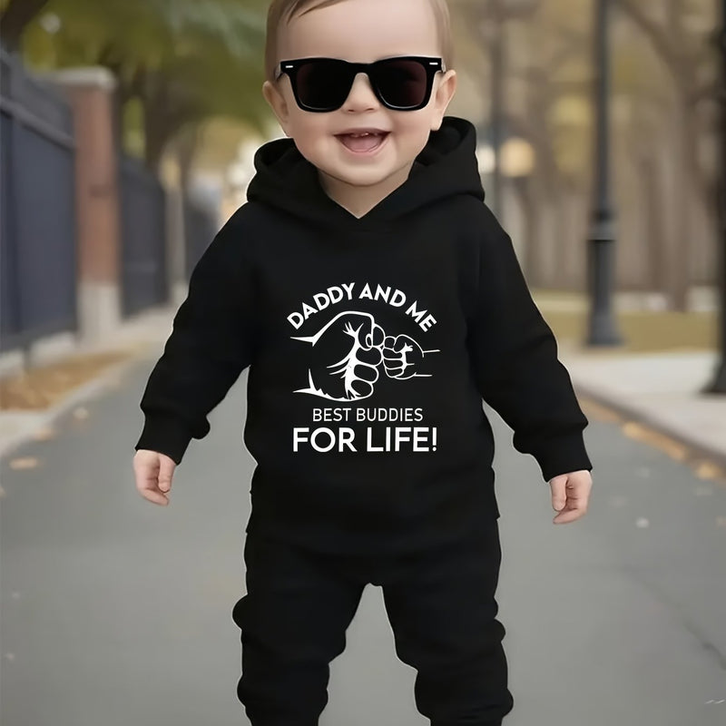 Boys' Autumn/Winter Casual English Letter Graphic Fist Bump.