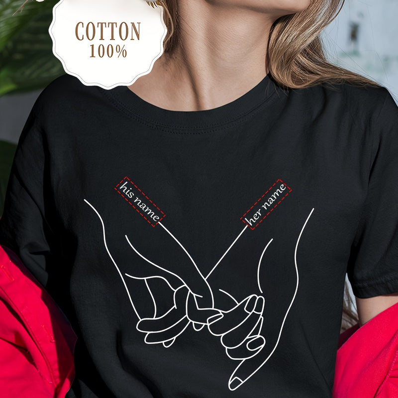 Women’s Text Personalized Couple's T-Shirts.