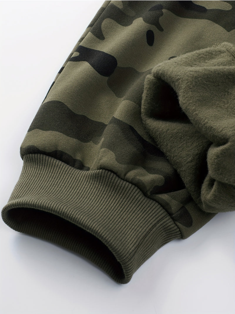 Men'S Outdoor Camouflage Sportswear Casual Hooded Tracksuit.