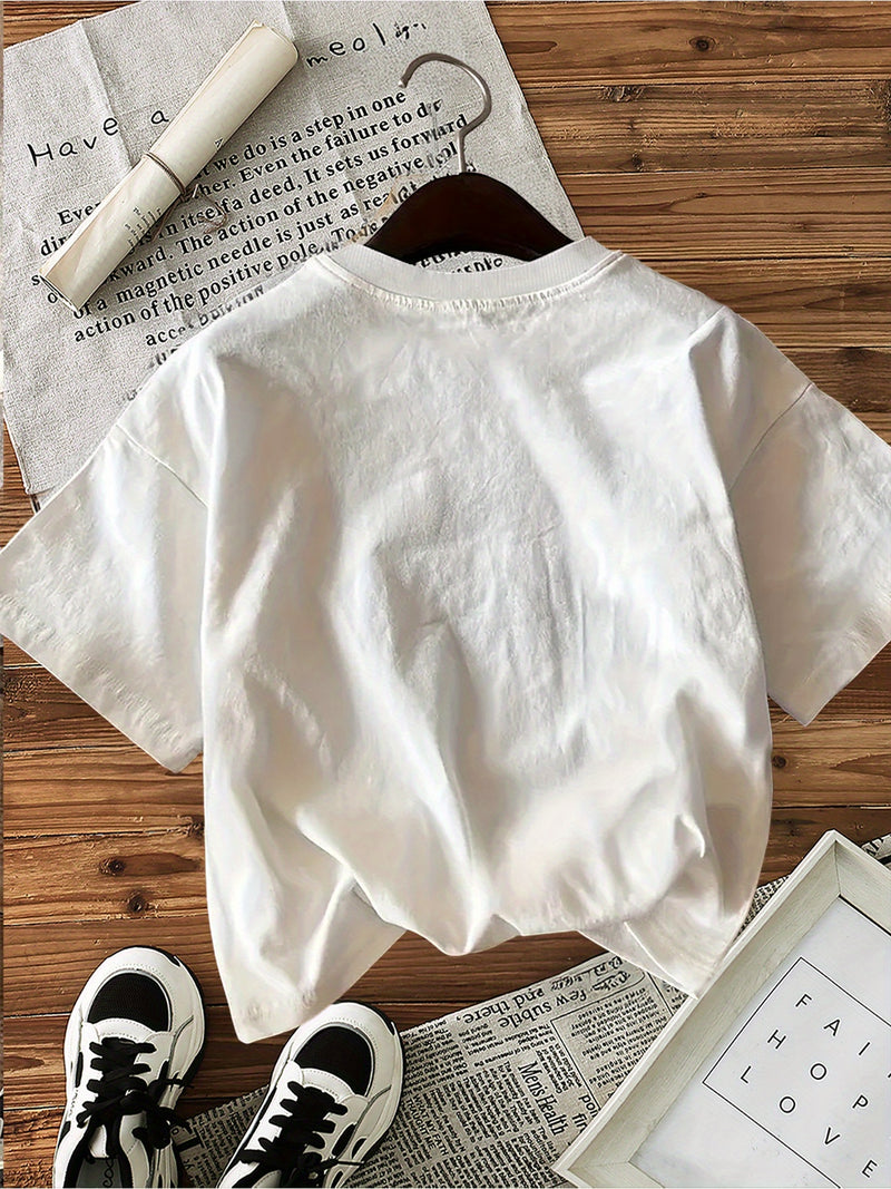 Women's Cotton Cartoon Mouse Graphic Print T-Shirt.