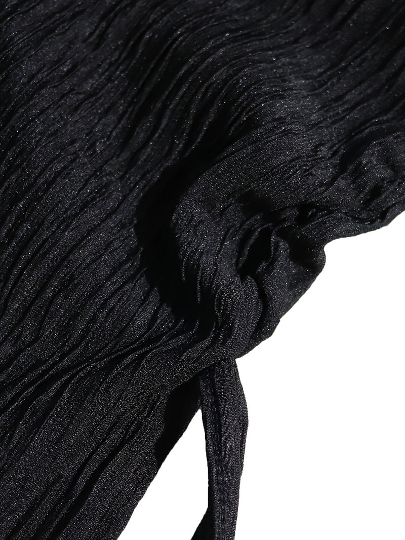 Women's 2pcs Long Sleeve V-Neck Top + Mid-Length Waist-Cinching Side-Tie.