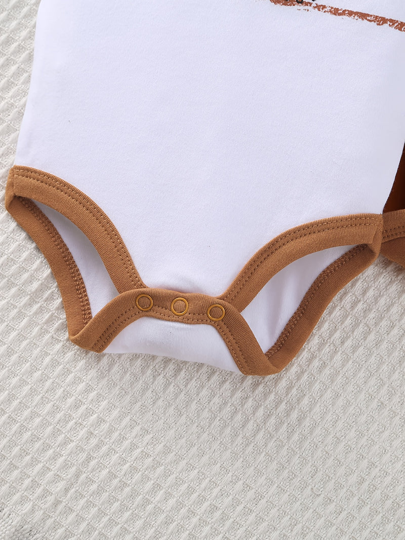 5pcs Boys Romper Set, Featuring a Stylish Cartoon Car Pattern.