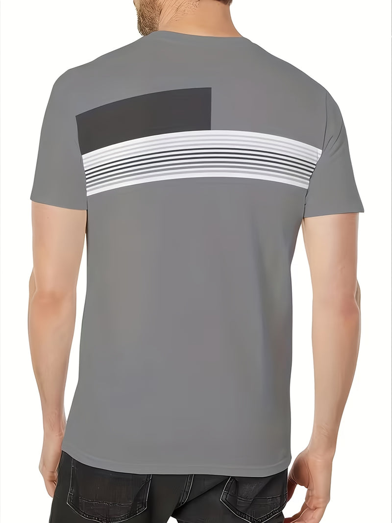 3pcs Men's Striped Short Sleeve T-Shirts.