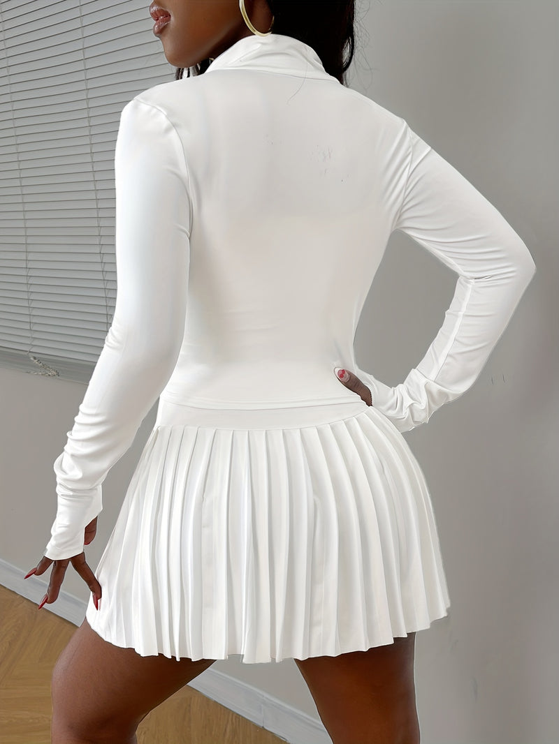 Women's Slimming Jacket + Pleated Skirt Set.