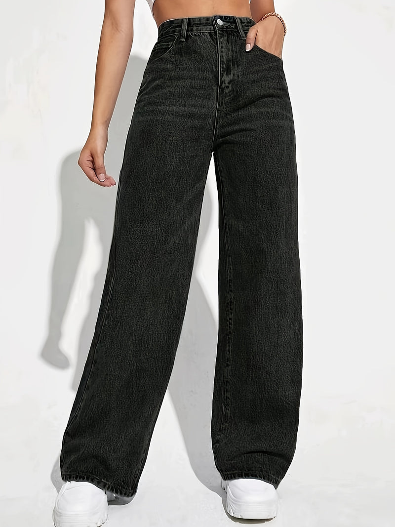Women’s Black Stretch Straight Leg Jeans.