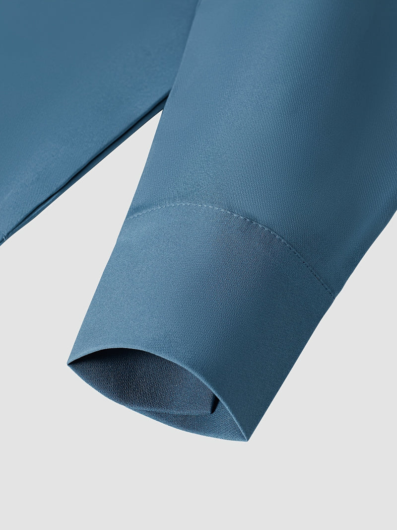 Men'S Plus Size Casual Two-Piece Set  Crew Neck with Zipper Detail.