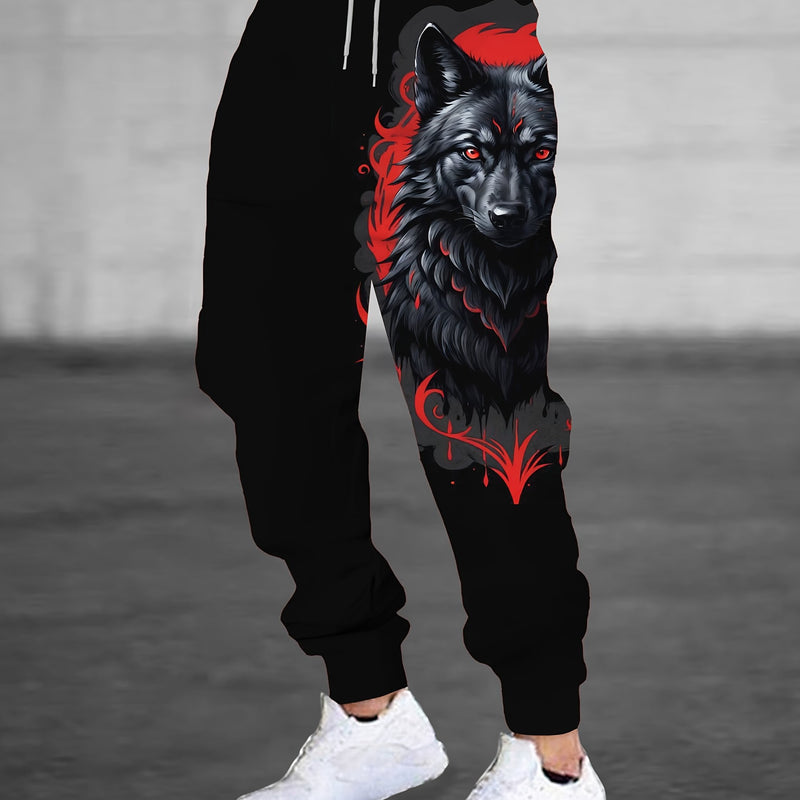 Hip-Hop 3D Digital Print Retro American Style Men's Sweatpants.