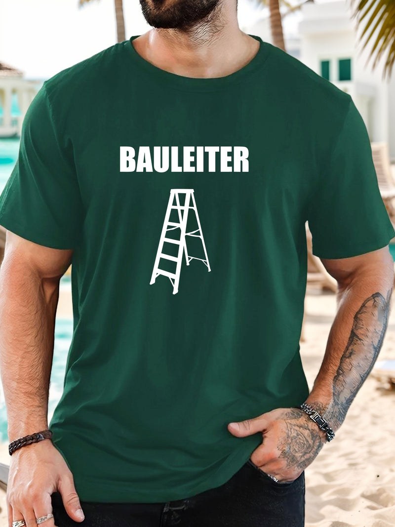 Men's BAULEITER Graphic work ladder print T-Shirt.