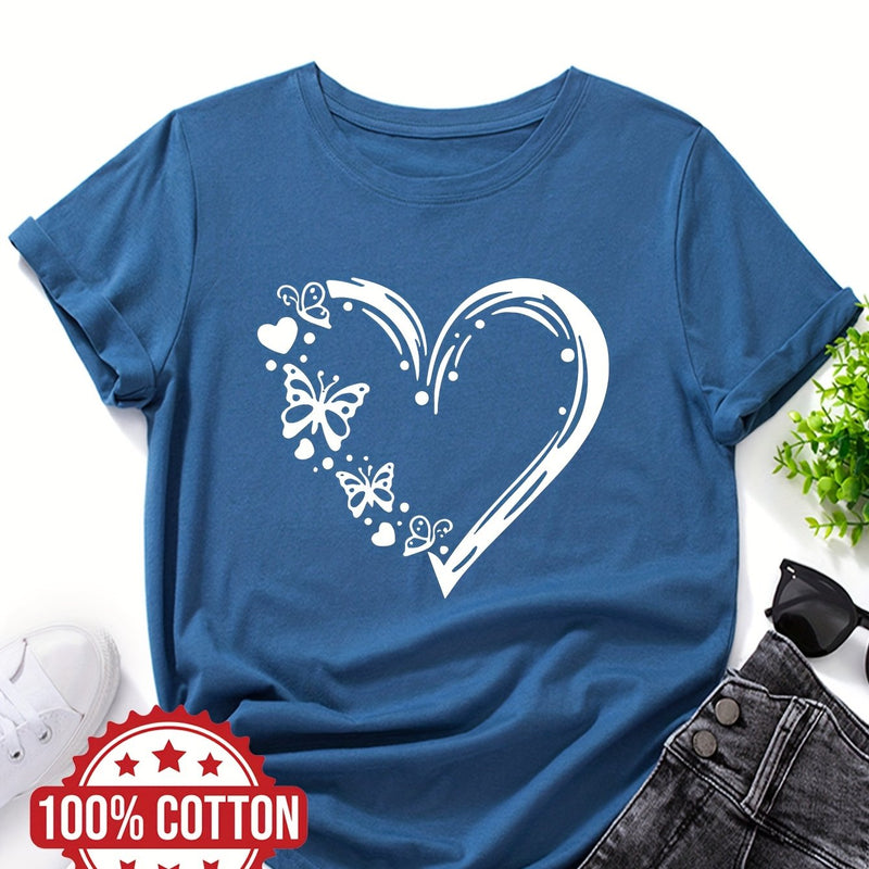 Women's "Love and Butterflies" Graphic T-Shirt.