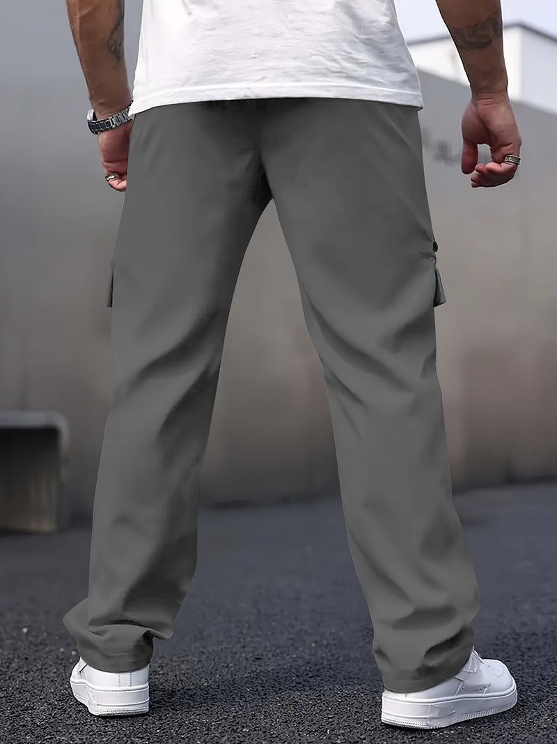 Men's Casual Cargo Pants with Multiple Pockets.