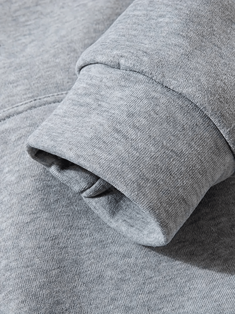 Fashion Versatile Warm 250gsm Hooded Sweatshirt + Pants Two-Piece Set for Men.