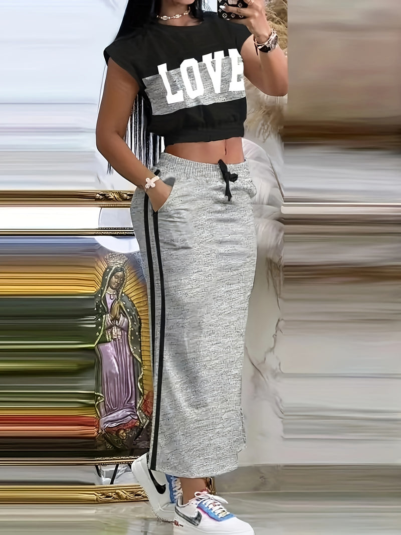 2pcs Women's Streetwear, Summer Fashion.