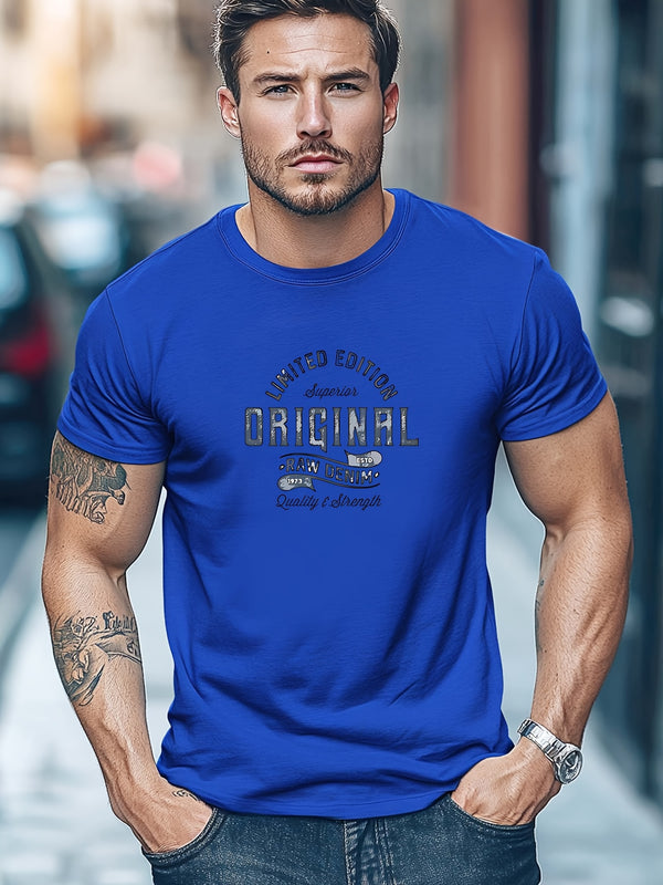 Men's Solid Color Short Sleeve T-Shirt.