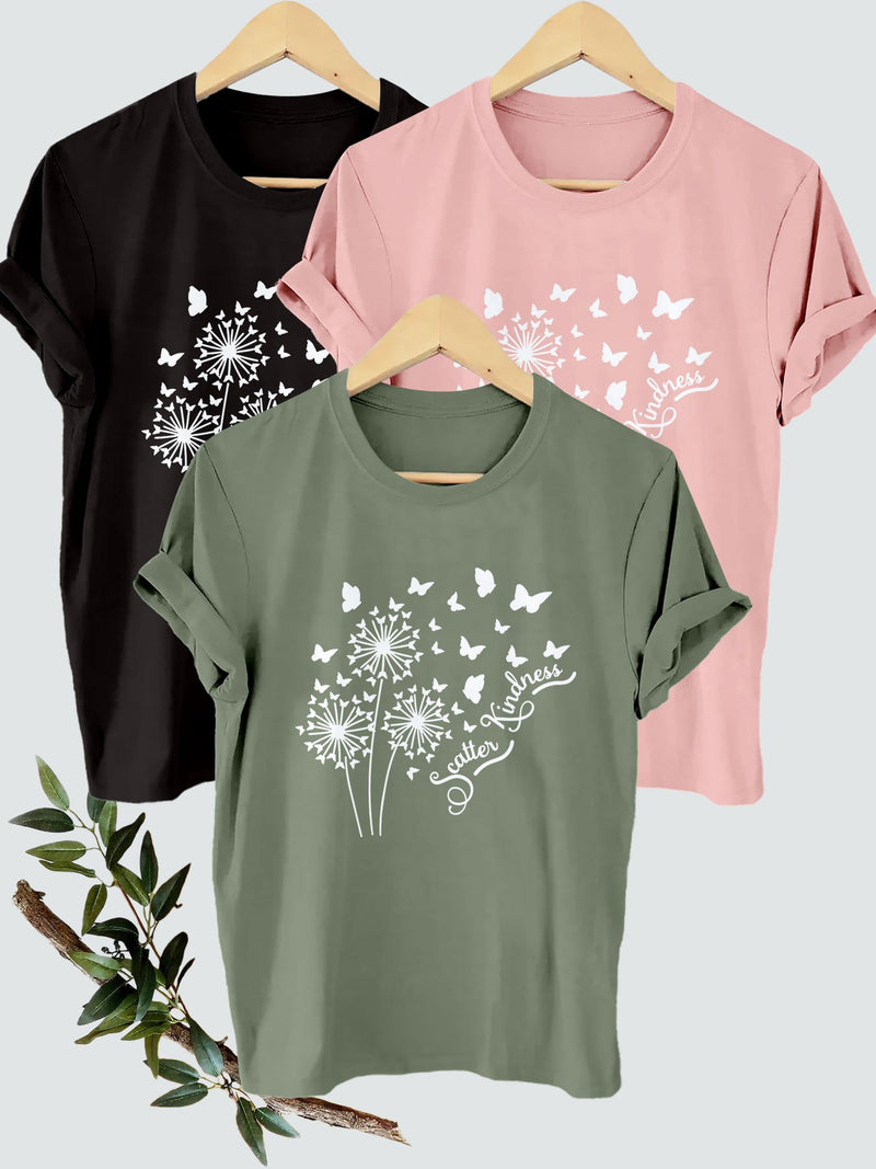 3 pcs Women’s Short-Sleeve Round-Neck T-Shirt.