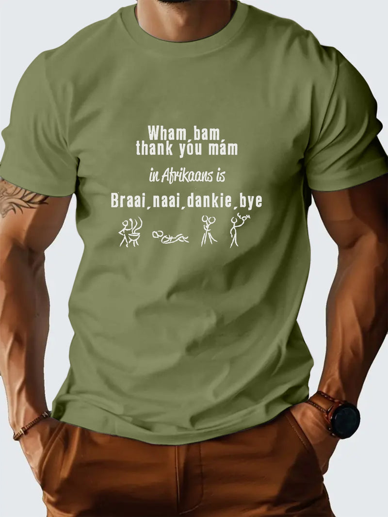 Thank You Ma'Am. Men'S Short-Sleeved Shirt for Spring And Summer.