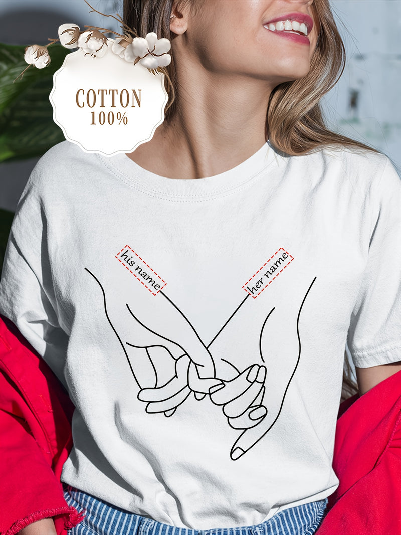 Women’s Text Personalized Couple's T-Shirts.