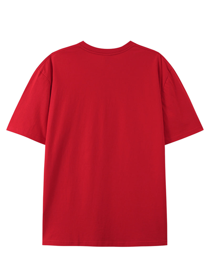 Men's Pure Cotton New Fashion Letter Design Print Casual Short Sleeve.