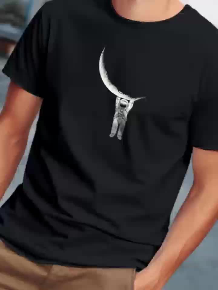 3pcs Men's Short Sleeve Print T-Shirt.