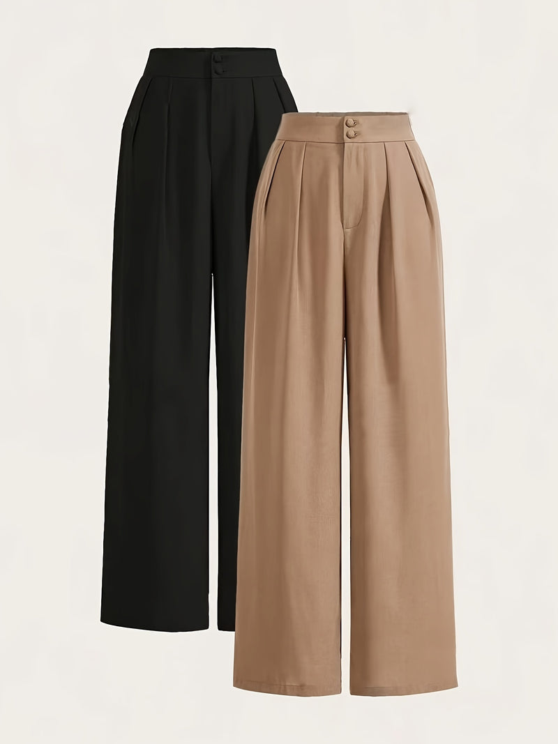 High-Waisted Wide-Leg Pants Two-Piece Set for Women.