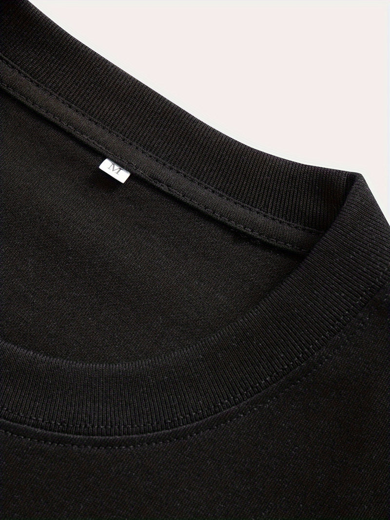 Men’s Short Sleeve T-Shirt with Random Print Pocket.