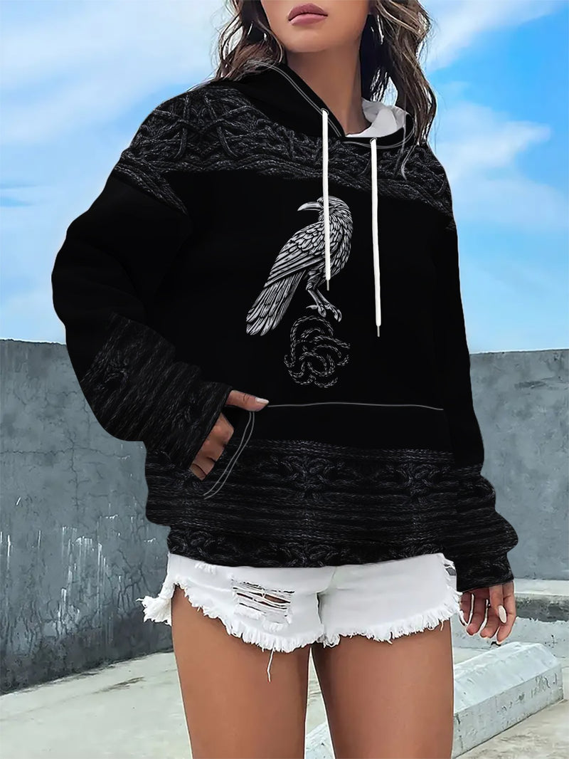 Women's Casual Hoodie with Silver Thread.